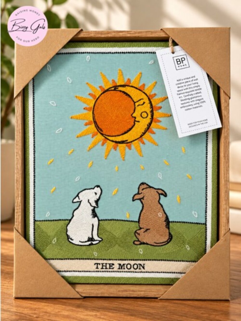 BP HOME Woven Artistry The Moon Tarot Card Dogs